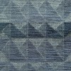 Zwaar geweven chenille stof in blauw met een trendy Bohemian ingeweven patroon.