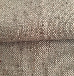 Meubelstof Verona Beige fraai geweven sterke linnenlook met speelse contrasterende puntjes, geschikt voor meubelbekleding.
